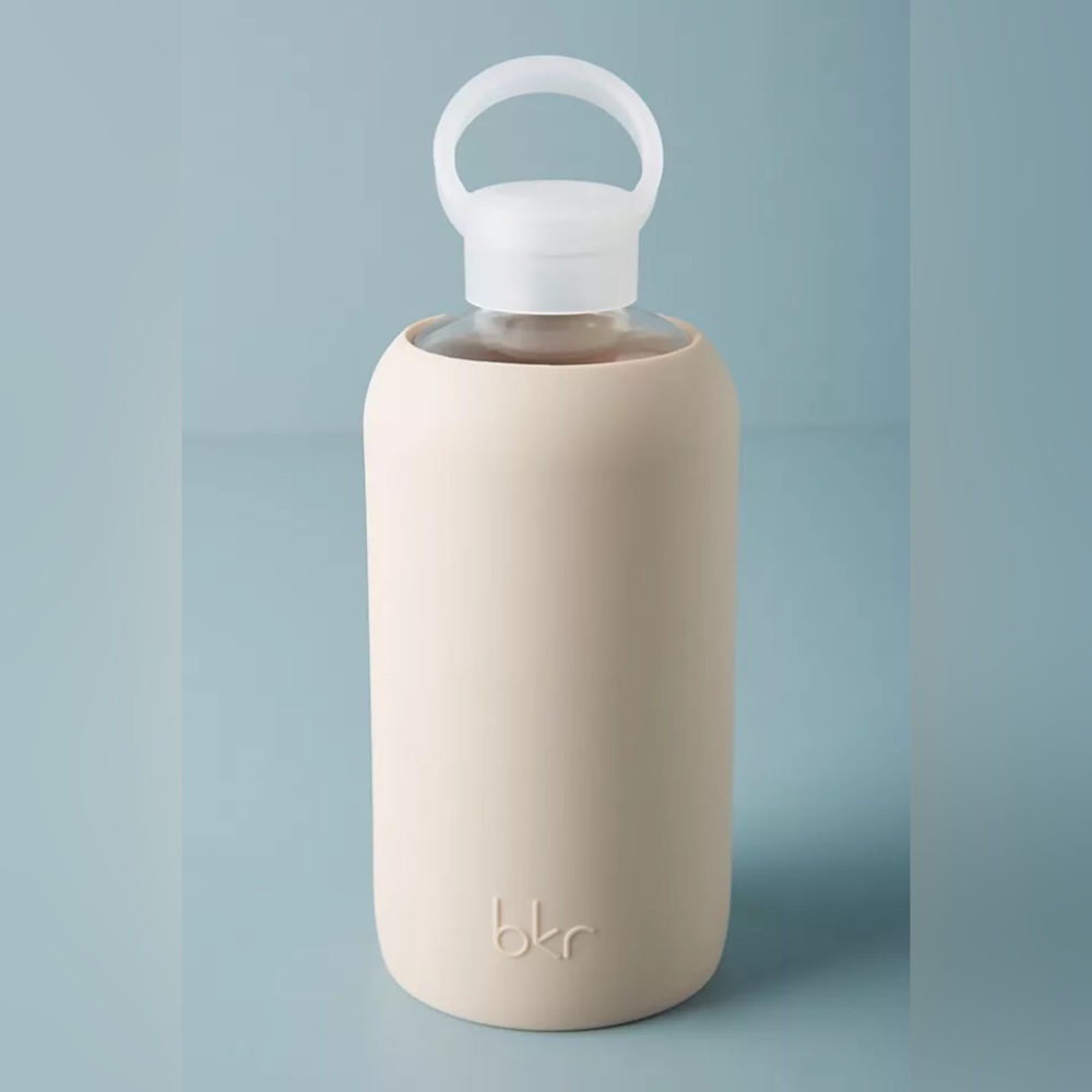 bkr Glass Water Bottle,Silicone Sleeve,No Oversized Mouthpiece Prevents Spilling